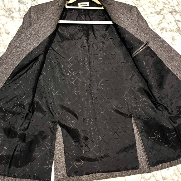 Vow Herringbone Blazer In Silver - Picture 4 of 7